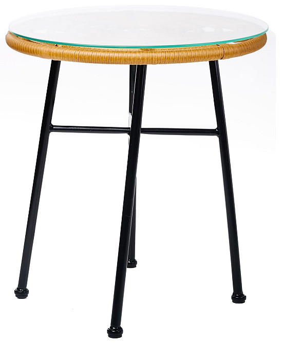 Садовий стіл Mayan Скло Ротанг Латте Київ - фото 3