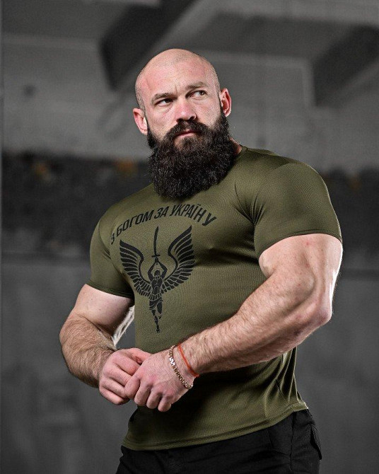 Футболка потоотводяща   з Богом з а Україну олива ВТ0982 Одесса - изображение 3