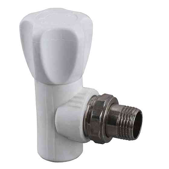Вентиль радіаторний кутовий Kalde PPR ф20x1/2 (білий) 22001 Київ