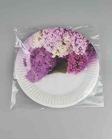 Паперова тарілка з малюнком 18 см "No 7" Сирінь 10 шт (1 пачка) Харків