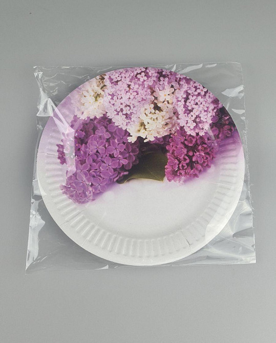 Паперова тарілка з малюнком 18 см "No 7" Сирінь 10 шт (1 пачка) Харків - фото 2