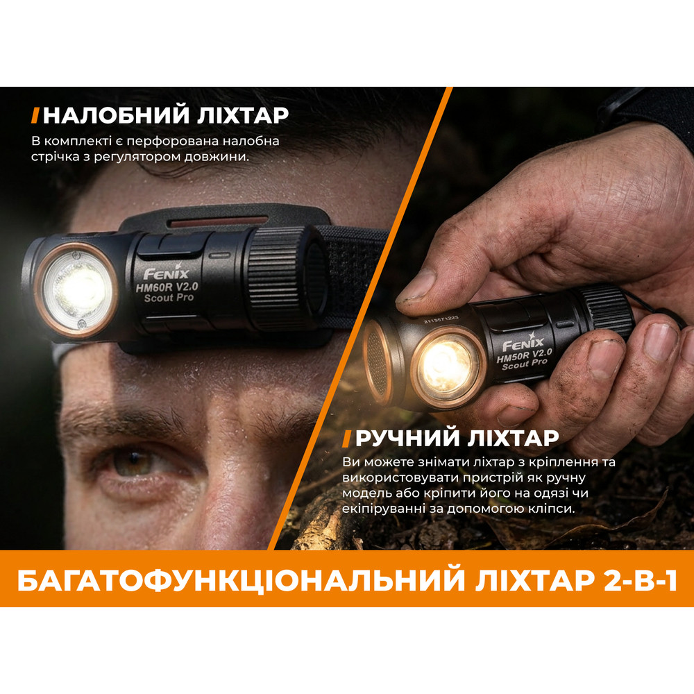 Тактичний налобний ліхтар Fenix Scout Pro (HM50R V2.0) з червоним та зеленим світлом | Лімітована серія Киев - изображение 7