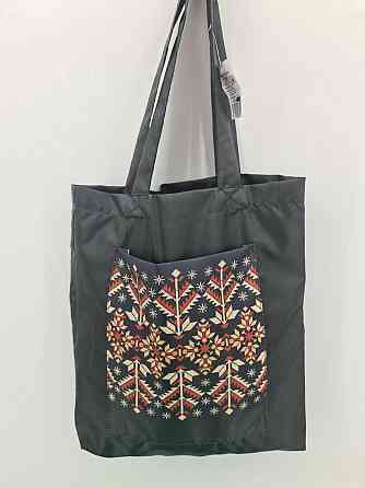 Сумка з кишенею "Вишиванка" 03 40х35 см ручка 60 см чорна горизонтальна (1 шт.) Харків