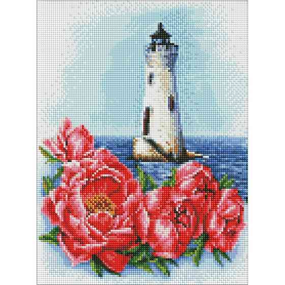 УЦІНКА! Алмазна мозаїка "Маяк з півонією" ©Анна Кулик AMO7552-UC 30х40 см Вінниця