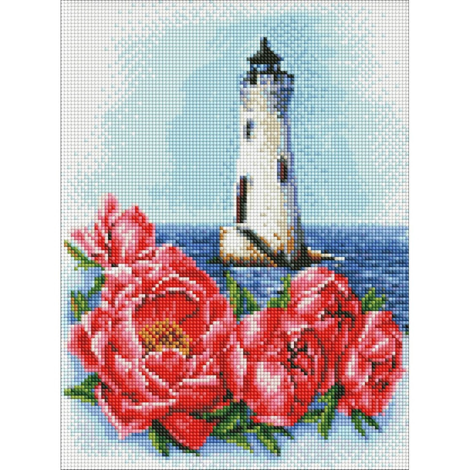 УЦІНКА! Алмазна мозаїка "Маяк з півонією" ©Анна Кулик AMO7552-UC 30х40 см Вінниця - фото 1