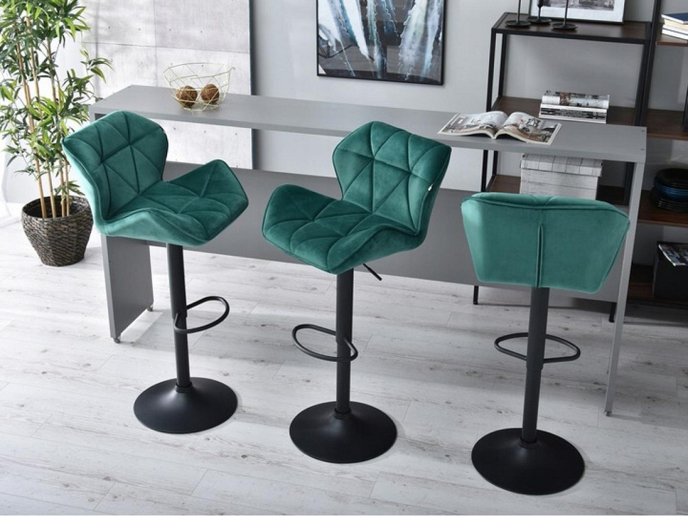 Барный стул BONRO B-087 велюр регулируемый стульчик кресло для кухни, барной стойки Зеленый Киев - изображение 8