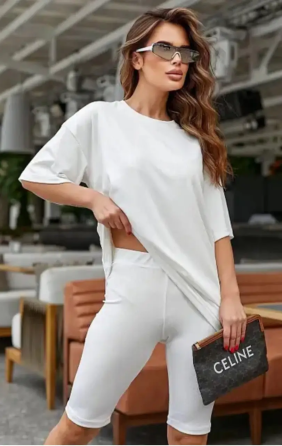 Костюм женский футболка с велосипедками 50/52 Белый Харьков