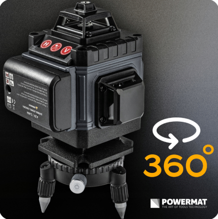 16-лінійний лазерний рівень 4D 360° Powermat 40м PM1492 (Польща) Київ