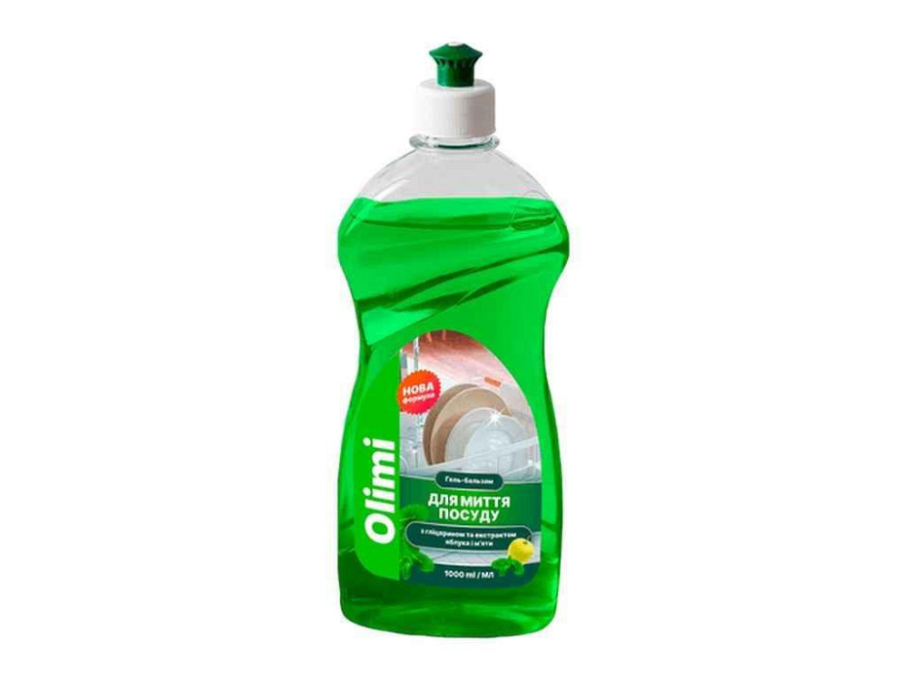 Бальзам для миття посуду 1л Яблуко та мята ТМ OLIMI Київ - фото 1