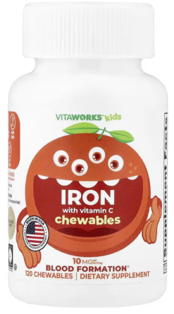 Железо с витамином C для детей Lifeable VitaWorks Kids Iron With Vitamin C 120 жев таб апельсин Киев