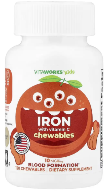 Железо с витамином C для детей Lifeable VitaWorks Kids Iron With Vitamin C 120 жев таб апельсин Киев - изображение 1