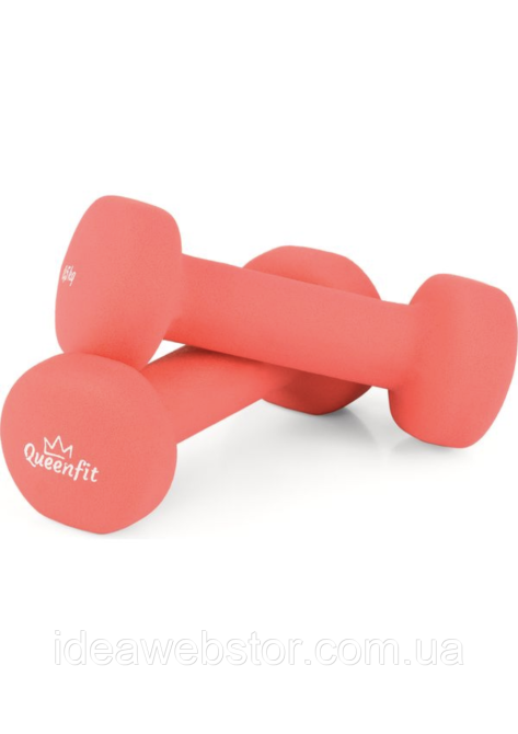Гантелі для фітнесу неопренові Queenfit 2х0,5кг рожевий Київ - фото 1