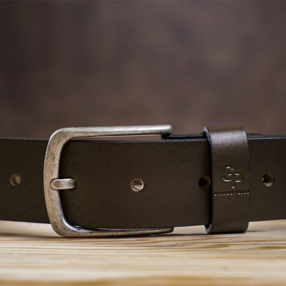 Ремень мужской под джинсы GRANDE PELLE 11255 Шоколадный Киев - изображение 10