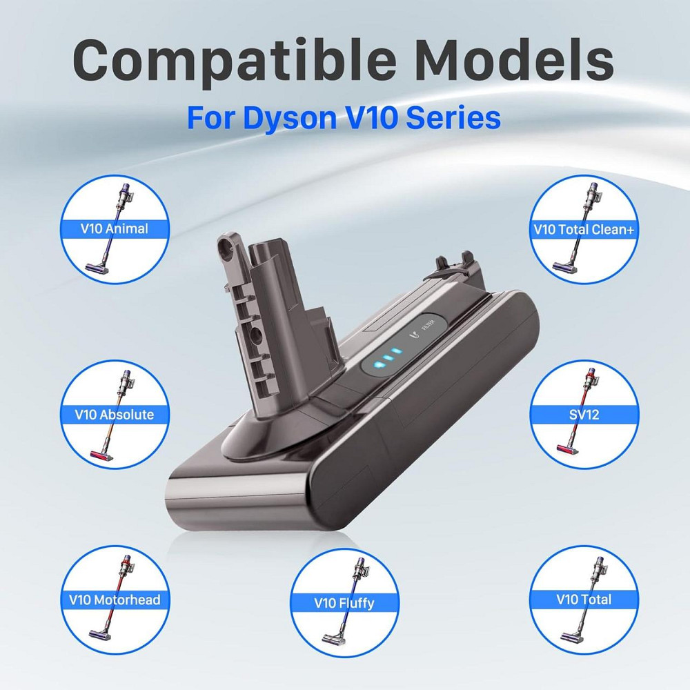 Акумулятор для пилососа Dyson V10 7200 мАг, 25.2 V,  змінна батарея для Absolute, Animal, Fluffy, Motorhead (SV12) Київ - фото 6