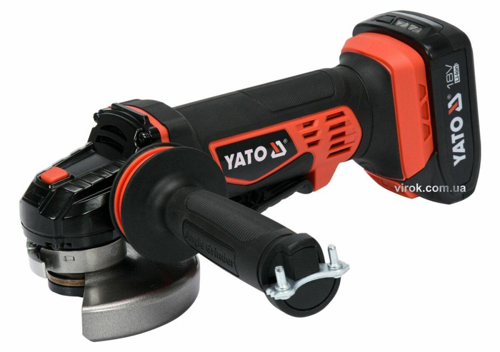 Шліфмашина кутова акумуляторна YATO Li-Ion, 18В, 2 АГод, для диска Ø=125мм, з зарядним пристроєм[4] Одеса - фото 1