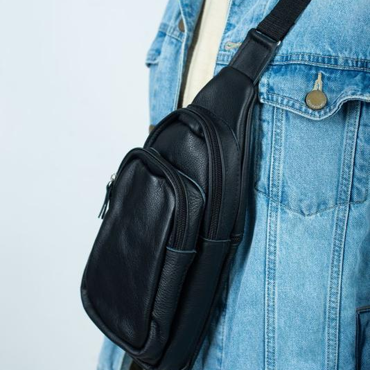 Сумка мішок через плече чоловіча, Чоловіча сумка через плече містка ділова крос-боді MI-54 Львів - фото 6