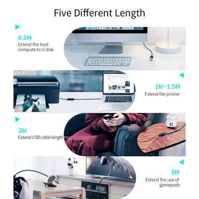 Дата кабель USB 3.0 AM/AF 1.0m Essager (EXCAM-YT01) Винница