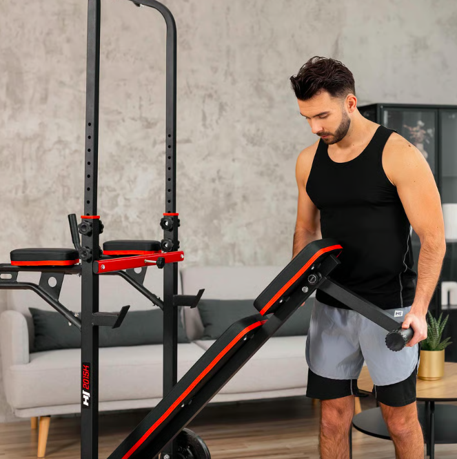 Силова станція HS-2015K Фітнес-станція для дому Силова фітнес-станція зі лавкою турнік і бруси Київ - фото 9
