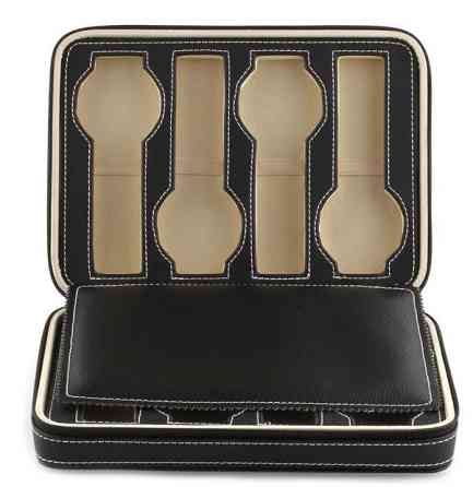 Скринька шкатулка для зберігання наручних годинників (8 годинників) Чорний Київ