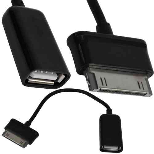 Шнур OTG (гніздо USB A - штекер Samsung Tab), чорний, 0,2 метра Полтава