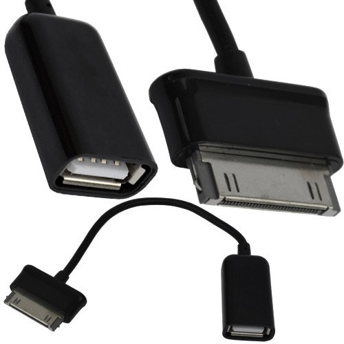 Шнур OTG (гніздо USB A - штекер Samsung Tab), чорний, 0,2 метра Полтава - фото 1