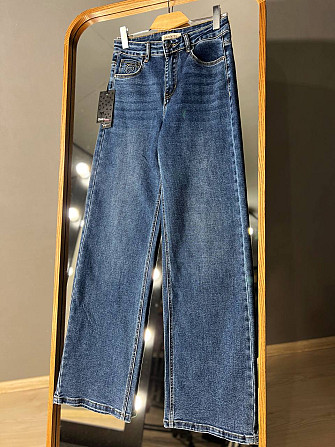 Джинсы женские Dragon 8092 palazzo jeans палаццо ровные от бедра стрейчевые синие, синий, 33, 33, 92 Одесса - изображение 9