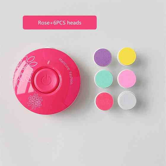 Дитячий тример Sindax для нігтів з 6 шліфувальними головками (Червоний) Николаев