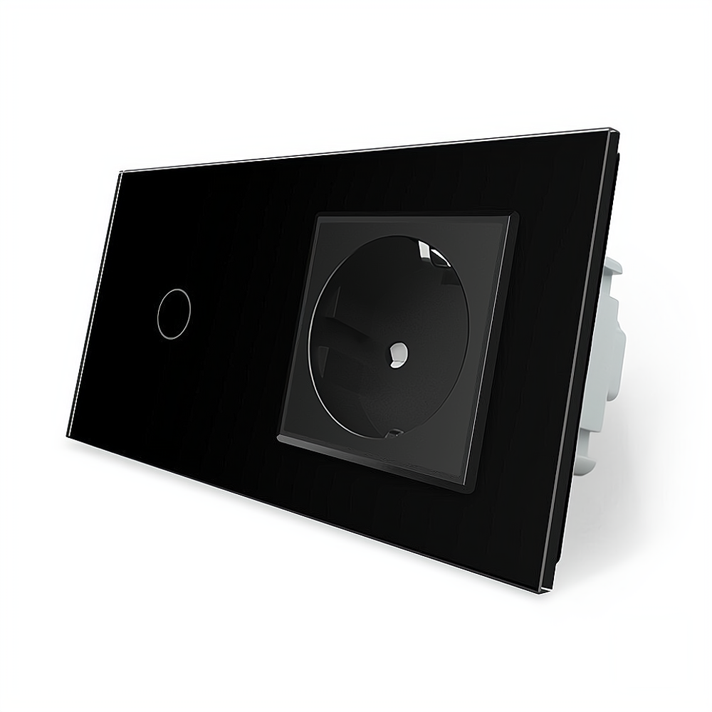 LIVOLO Сенсорний диммер 1 сенсор 1 розетка LIVOLO чорний матове скло Коломия - фото 4