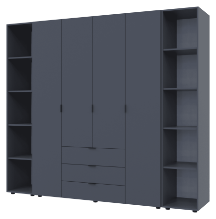 Комплект шаф для одягу Doros Гелар (3 шт.) 231,4х49,5х203,4 см Графіт (DRS-011155) Львів