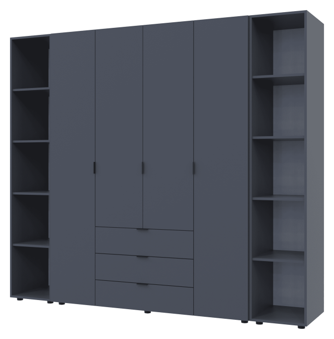 Комплект шаф для одягу Doros Гелар (3 шт.) 231,4х49,5х203,4 см Графіт (DRS-011155) Львів - фото 3