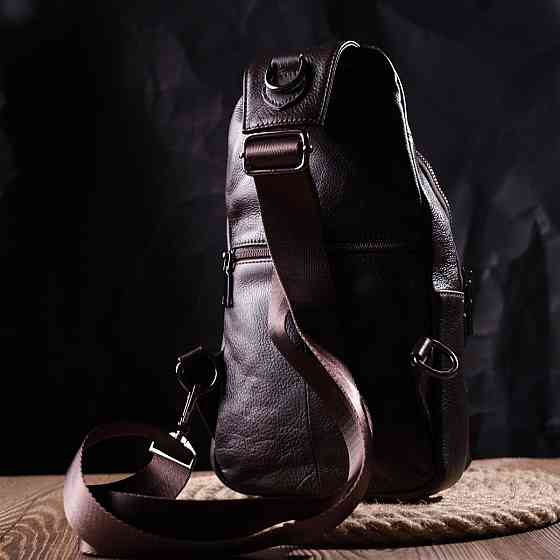 Удобная мужская сумка через плечо из натуральной кожи Vintage 21306 Коричневая Киев