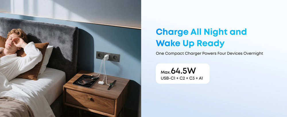 Мережевий зарядний пристрій Anker Charger 70 W, 3xUSB-C, 1xUSB-A, Black (A121CG11) ( 23092 ) Харків - фото 2