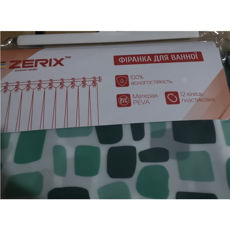 Шторка для ванної Zerix SCP-010-180x180 з PEVA    ( 14100 ) Харьков - изображение 3