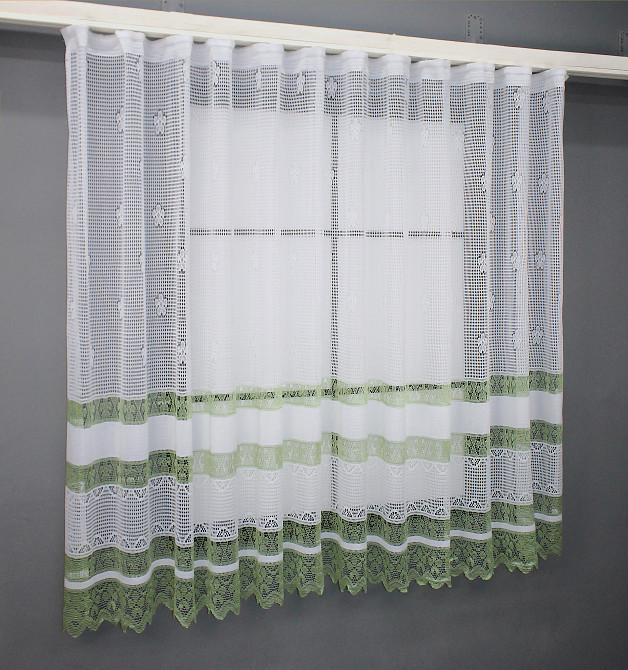 Тюль сітка висотою 1,5м, колекції "Juli" колір білий з зеленим 1150т Київ - фото 2