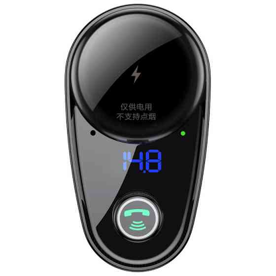 FM трансмиттер модулятор Baseus Lokomotive S-06 Bluetooth c функцией зарядки (Черный, два USB-порта) Николаев