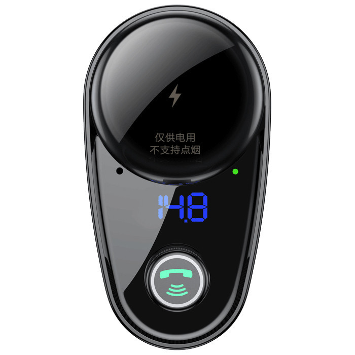 FM трансмітер модулятор Baseus Lokomotive S-06 Bluetooth з функцією зарядки (Чорний, два USB-порту) Миколаїв - фото 3