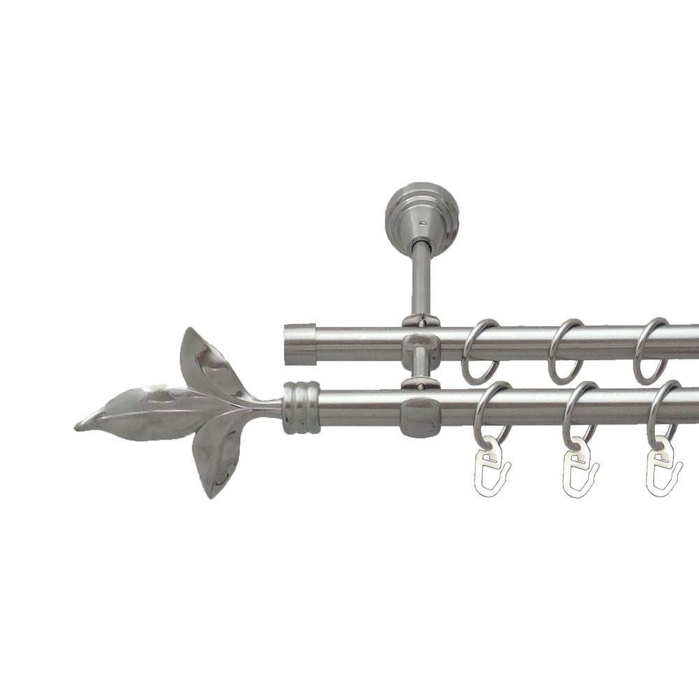 Карниз Orvit Листок Лілії металевий дворядний відкритий гладка труба кільце металеве Нержавіюча Сталь 16\16 мм Львов - изображение 1