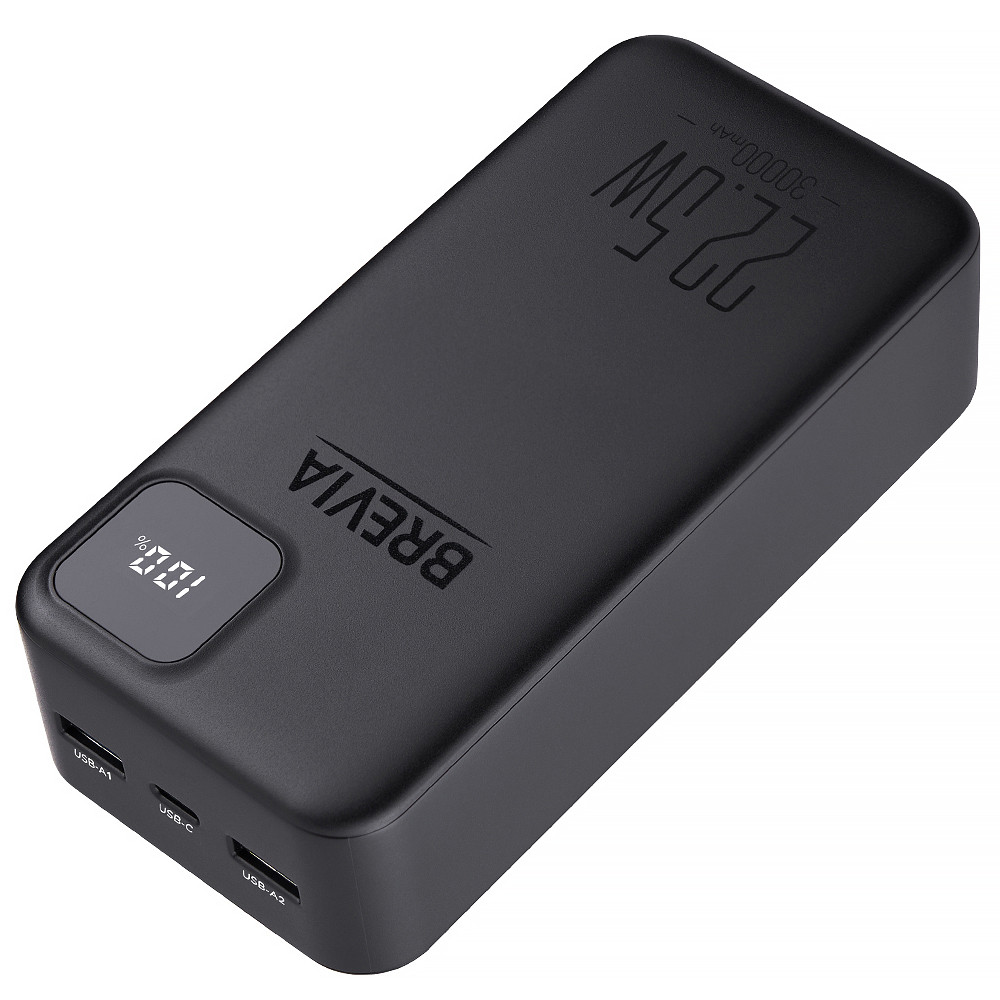 Повербанк (Power Bank) Brevia 30000mAh 22,5W Li-Pol, LCD черный Львов - изображение 7