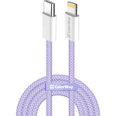 Дата кабель USB-C to Lightning 1.0m 27W purple ColorWay (CW-CBPDCL061-PU) Винница - изображение 1