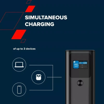 Батарея універсальна Canyon PB-2010 27000mAh PD/3.1/140Wh, in/out2xUSB-C PD/140W, outUSB-A/22.5W (CNE-CPB2010DG) Вінниця - фото 6