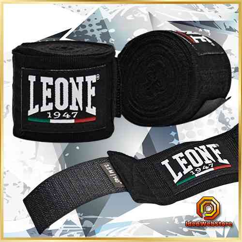 Боксерські бинти для рук Leone Black 4.5 метра чорний Спортивні бинти для боксу Київ