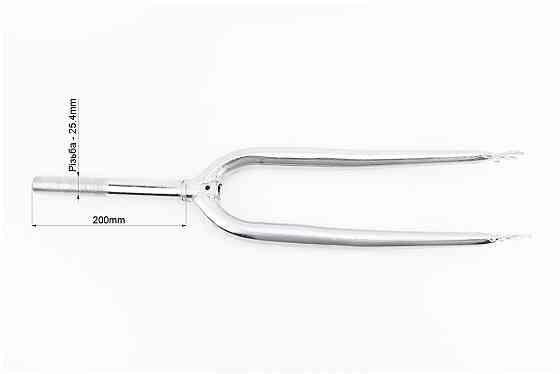 Вилка 26" з різьбою 1" (25,4мм), шток 200мм, нікельована Київ