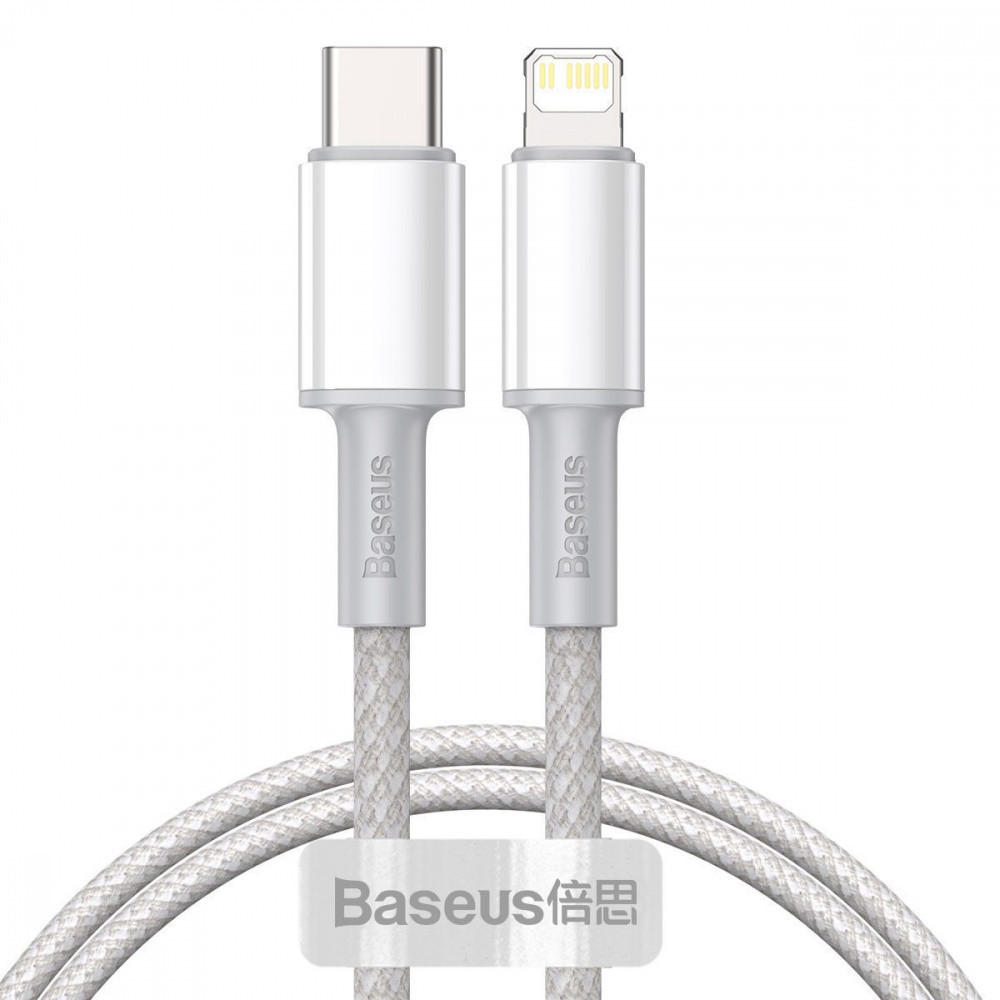 Кабель Baseus High Density Braided Type-C to Lightning PD 20W 1м білий Львів - фото 1