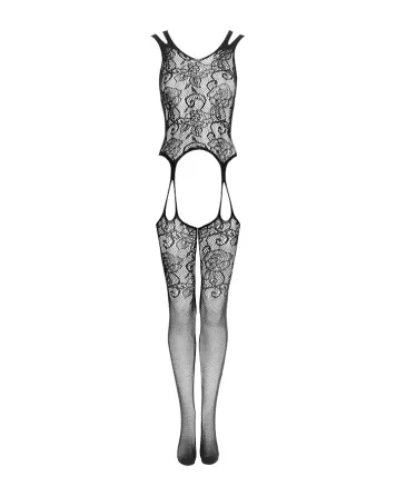 Бодістокінг Obsessive Bodystocking F237 S/M/L, рослинне плетіння, імітація панчіх Львів