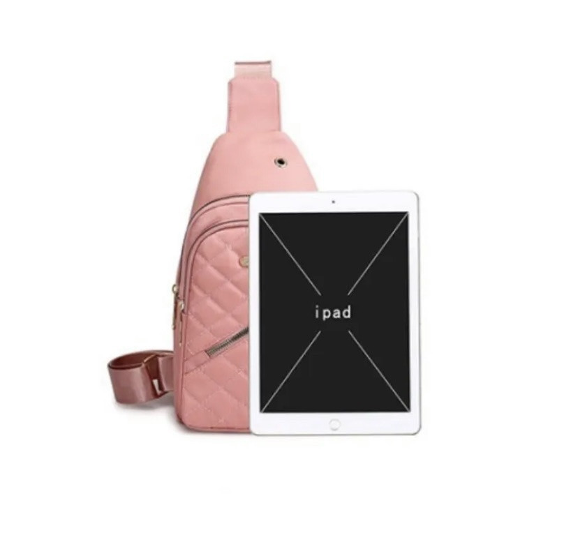 Женская сумочка через плече нагрудная сумка для девушек розовая размер сумки 30*17*10 см, 3 кармана Киев - изображение 9