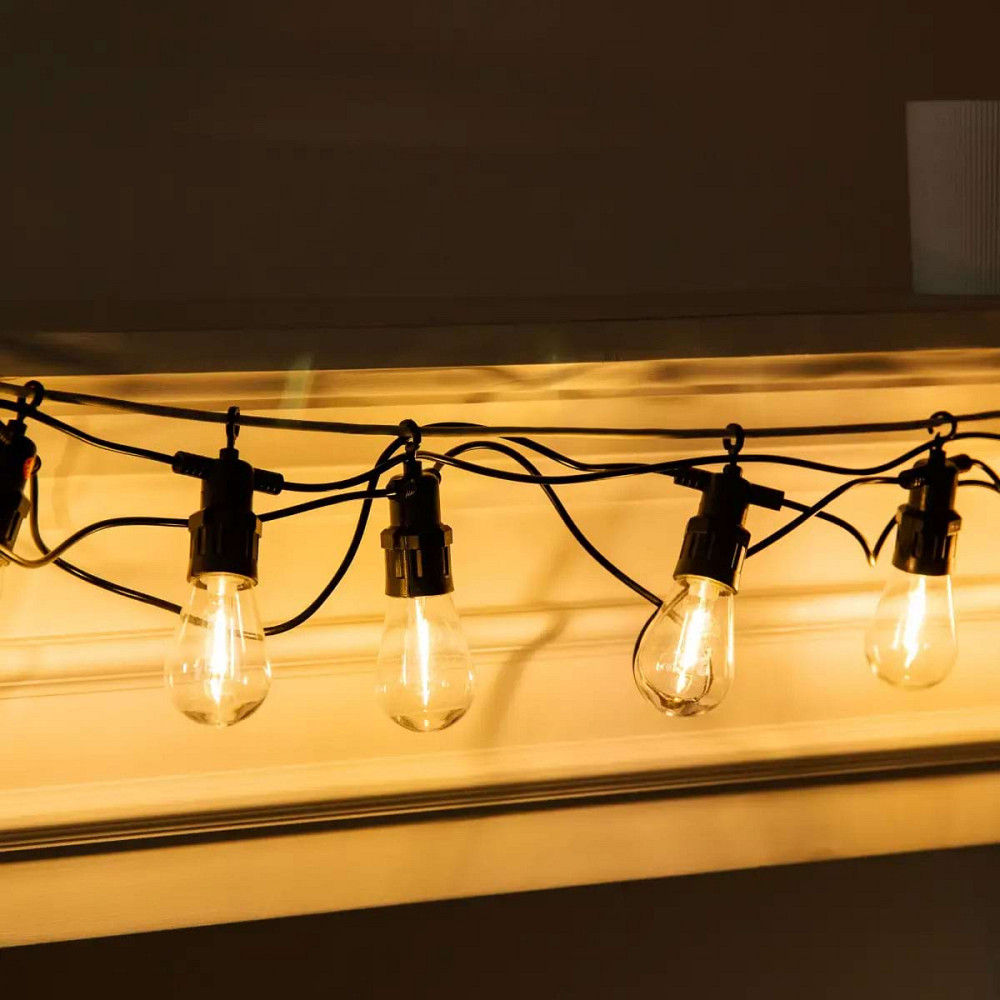 Гірлянда вулична у стилі ретро світлодіодна жовта S14 на 10 LED ламп завдовжки 5 метрів S14Y Коломия - фото 9