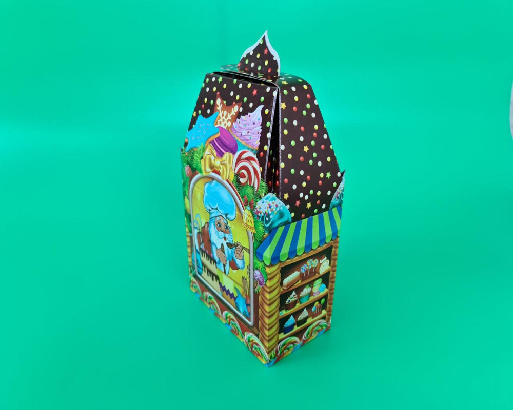 Новорічна коробка для цукерок No221 (700 г) Випічка Діда Мороза (25 шт.) Харків - фото 1