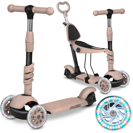 Самокат дитячий триколісний Ricokids Todi бежевий Київ