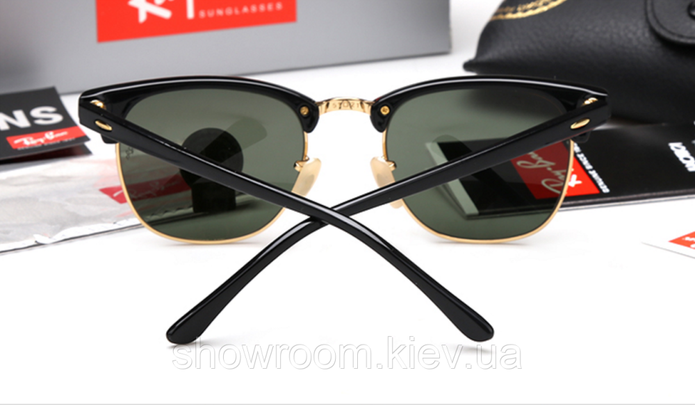 Жіночі сонцезахисні окуляри RAY BAN 3016 clubmaster black LUX Київ - фото 5