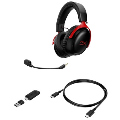 Наушники HyperX Cloud III S Wireless/USB-A/USB-C Black/Red (A59Z0AA) Винница - изображение 9